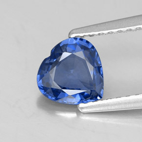 Zaffiro naturale blu da 1,06 ct, a forma di cuore, VVS