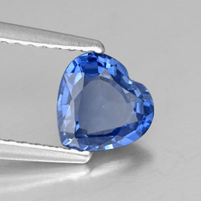 Zaffiro naturale blu da 1,05 ct, a forma di cuore, VS