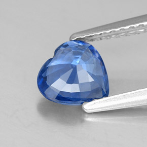 Zaffiro naturale blu da 1,05 ct, a forma di cuore, VS