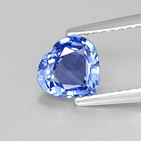 Zaffiro naturale blu da 1,15 ct, a forma di cuore, VVS