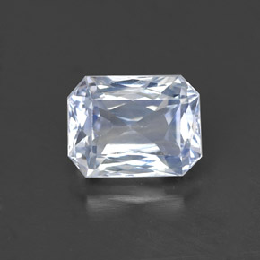 Zaffiro naturale bianco da 1,51 ct, taglio smeraldo, VS