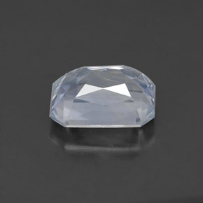 Zaffiro naturale bianco da 1,51 ct, taglio smeraldo, VS