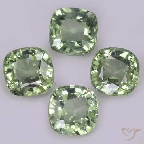 Gemme di Zaffiro Verde Salvia Chiaro naturale da 1.53 ct, Cuscino, VVS-VS