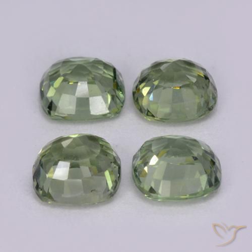 Gemme di Zaffiro Verde Salvia Chiaro naturale da 1.53 ct, Cuscino, VVS-VS