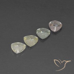 Zaffiro naturale multicolore da 2,67 ct, trillion, VVS-VS