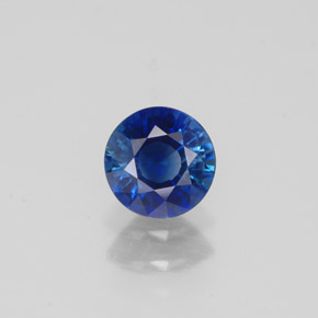 Zaffiro naturale blu da 0,73 ct, taglio rotondo, VS