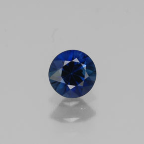 Zaffiro naturale blu da 0,37 ct, taglio rotondo, VVS