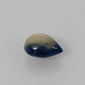 Zaffiro naturale bicolore da 1,66 ct, taglio a pera, opaco