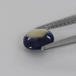 Zaffiro naturale bicolore da 0,85 ct, taglio a cuscino, traslucido