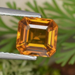 Zaffiro naturale arancione da 2,08 ct, taglio smeraldo, VS-SI