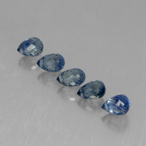 Zaffiro naturale blu da  ct, briolette, VVS-VS