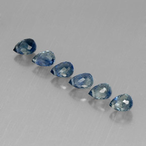 Zaffiro naturale blu da  ct, briolette, VVS-VS