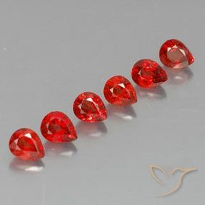 Gemme di Zaffiro Rosso brillante naturale da 2.40 ct, Forma a pera, VVS-VS