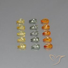 Zaffiro naturale multicolore da 3,88 ct, taglio a pera, VVS