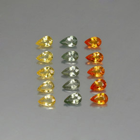 Zaffiro naturale multicolore da 3,58 ct, taglio a pera, VVS-VS