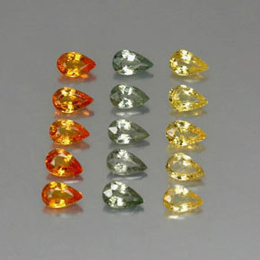 Zaffiro naturale multicolore da 3,58 ct, taglio a pera, VVS-VS