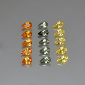 Zaffiro naturale multicolore da 4,20 ct, taglio a pera, VVS-VS