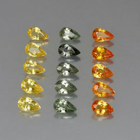 Zaffiro naturale multicolore da 4,20 ct, taglio a pera, VVS-VS