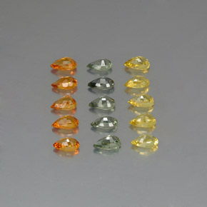 Zaffiro naturale multicolore da 4,20 ct, taglio a pera, VVS-VS