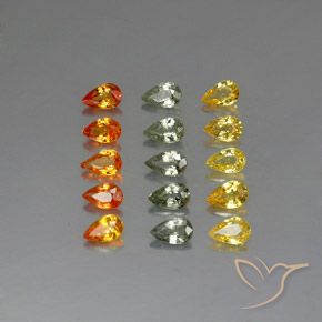 Zaffiro naturale multicolore da 4,05 ct, taglio a pera, VVS-VS