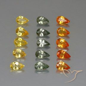 Gemme di Zaffiro Multicolore naturale da 4.32 ct, Forma a pera, VVS-VS