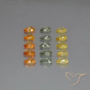 Gemme di Zaffiro Multicolore naturale da 4.32 ct, Forma a pera, VVS-VS