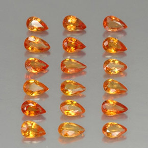Zaffiro naturale arancione da  ct, taglio a pera, VVS-VS