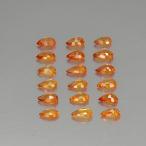 Zaffiro naturale arancione da  ct, taglio a pera, VVS-VS
