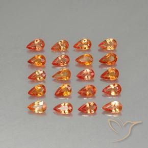 4.60ctw Naturale Arancio Medio Zaffiro, Forma a pera, VVS-VS