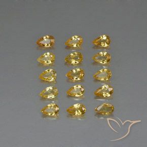 Zaffiro naturale giallo da 4,27 ct, taglio a pera, VVS-VS