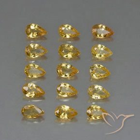 Zaffiro naturale giallo da 4,27 ct, taglio a pera, VVS-VS