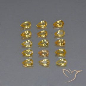 Zaffiro naturale giallo da 3,73 ct, taglio a pera, VVS-VS