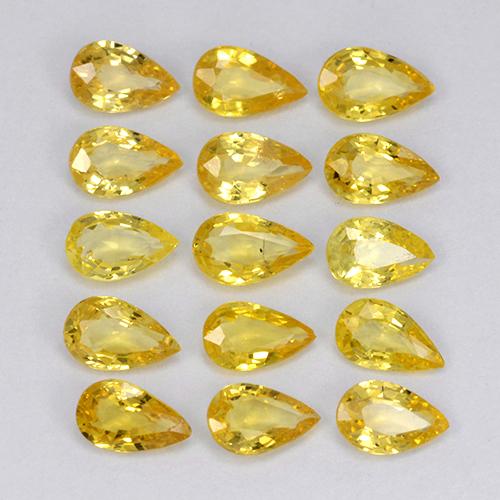 Zaffiro naturale giallo da 3,26 ct, taglio a pera, VVS-VS