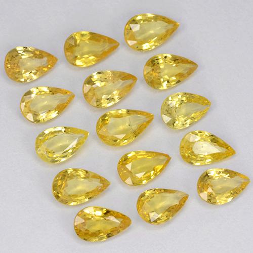 Zaffiro naturale giallo da 3,26 ct, taglio a pera, VVS-VS