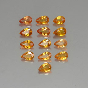 Zaffiro naturale arancione da 3,77 ct, taglio a pera, VVS-VS