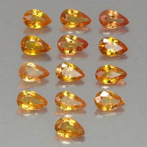 Zaffiro naturale arancione da 3,77 ct, taglio a pera, VVS-VS