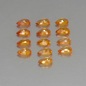 Zaffiro naturale arancione da 3,77 ct, taglio a pera, VVS-VS