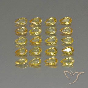 Zaffiro naturale giallo da 4,30 ct, taglio a pera, VVS-VS