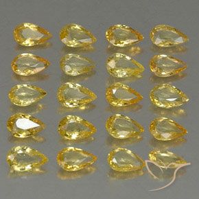 Zaffiro naturale giallo da 4,30 ct, taglio a pera, VVS-VS