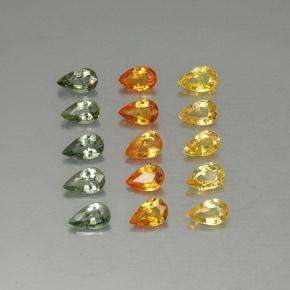 Zaffiro naturale multicolore da 3,72 ct, taglio a pera, VVS-VS