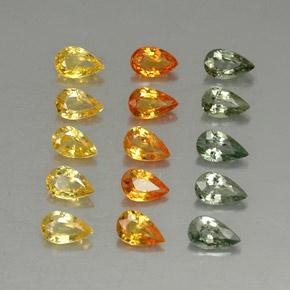 Zaffiro naturale multicolore da 3,72 ct, taglio a pera, VVS-VS