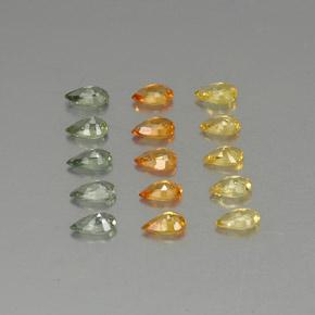Zaffiro naturale multicolore da 3,72 ct, taglio a pera, VVS-VS