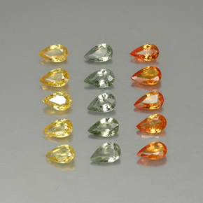 Zaffiro naturale multicolore da 3,20 ct, taglio a pera, VVS-VS