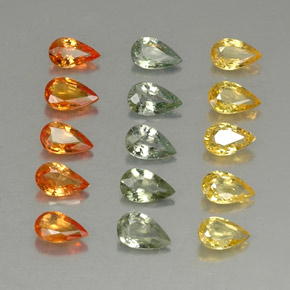 Zaffiro naturale multicolore da 3,20 ct, taglio a pera, VVS-VS