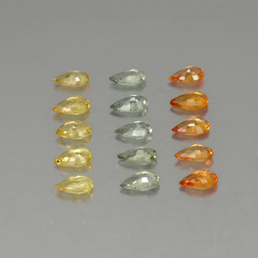 Zaffiro naturale multicolore da 3,20 ct, taglio a pera, VVS-VS