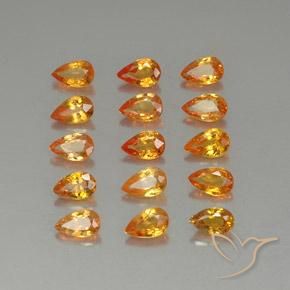 4.46ctw Naturale Arancio Medio Zaffiro, Forma a pera, VVS-VS