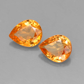 Zaffiro naturale arancione da  ct, taglio a pera, VS