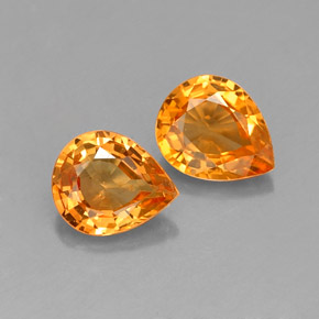 Zaffiro naturale arancione da  ct, taglio a pera, VS