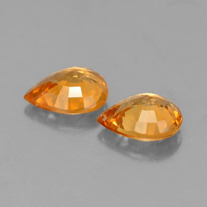 Zaffiro naturale arancione da  ct, taglio a pera, VS