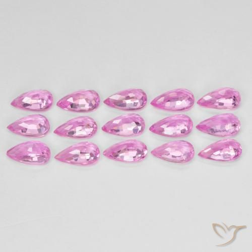 Gemme di Zaffiro Rosa porpora reale naturale da 4.10 ct, Forma a pera, VVS-VS